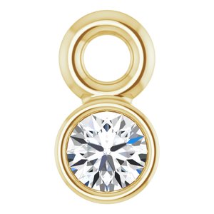 14K Yellow Gold .02 CT Lab-Grown Diamond Bezel-Set Dangle