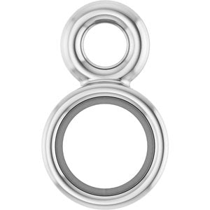 18K White Gold 2.25 mm Round Bezel-Set Dangle