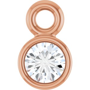 14K Rose Gold .04 CT Lab-Grown Diamond Bezel-Set Dangle