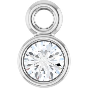14K White Gold .04 CT Natural Diamond Dangle