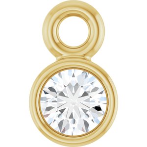14K Yellow Gold .04 CT Lab-Grown Diamond Bezel-Set Dangle