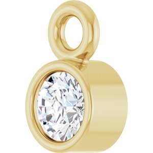 14K Yellow Gold .04 CT Natural Diamond Dangle