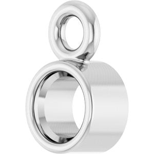10K White Gold 2.25 mm Round Bezel-Set Dangle