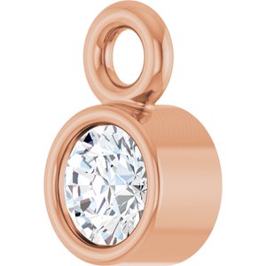 14K Rose Gold .04 CT Lab-Grown Diamond Bezel-Set Dangle
