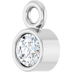 Platinum .04 CT Lab-Grown Diamond Bezel-Set Dangle