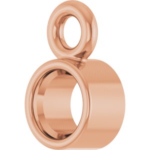 14K Rose Gold 2.25 mm Round Bezel-Set Dangle