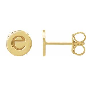 18K Yellow 6.3 mm Engravable Disc Earring