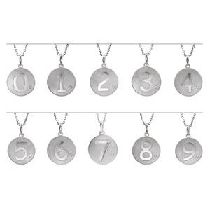 Sterling Silver .005 CT Natural Diamond Numeral 8 18" Necklace