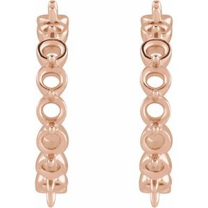 14K Rose Gold 2.5 mm Round 16.5 mm Hoop Earring Mounting – image 2