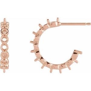 14K Rose Gold 2.5 mm Round 16.5 mm Hoop Earring Mounting