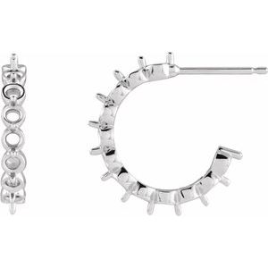 Platinum 2.5 mm Round 16.5 mm Huggie Earring Mounting