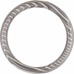 Damascus Steel 6 mm Comfort-Fit Half Round Band Size 8