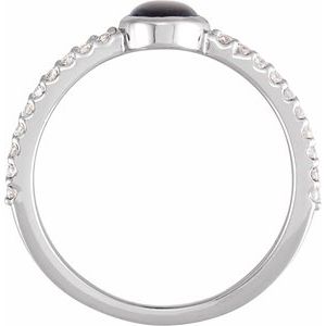 Platinum Natural Black Onyx & 3/8 CTW Natural Diamond Ring