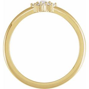14K Yellow Gold 1/6 CTW Rose-Cut Natural Diamond & Faceted Natural Diamond Halo-Style Ring