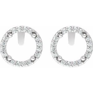 Platinum 1/4 CTW Natural Diamond Semi-Set Halo-Style Stud Earrings – image 2