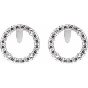 Platinum 5.8 mm Round 4-Prong Halo-Style Low Stud Earring Mounting – image 2