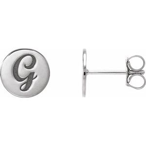Sterling Silver 8 mm Engravable Disc Earring