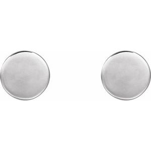 Sterling Silver 8 mm Engravable Disc Earrings