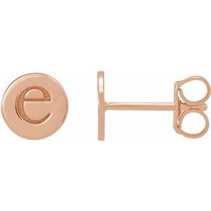 18K Rose 6.3 mm Engravable Disc Earrings