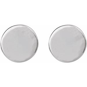 Sterling Silver 6.3 mm Engravable Disc Earrings