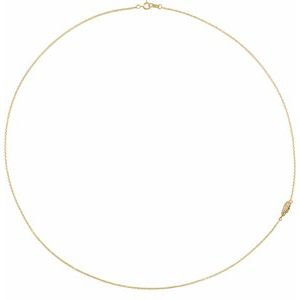14K Yellow Gold .015 CTW Natural Diamond Off-Center Angel Wing 18" Necklace