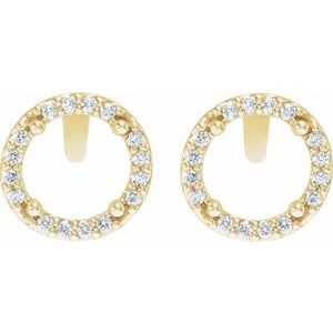 14K Yellow Gold 1/8 CTW Natural Diamond Semi-Set Halo-Style Stud Earrings – image 2