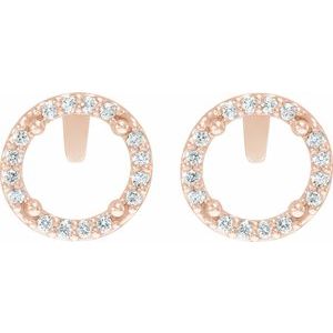 14K Rose Gold 1/4 CTW Natural Diamond Semi-Set Halo-Style Stud Earrings – image 2