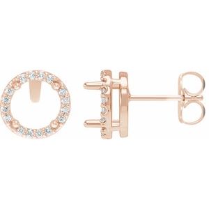 14K Rose Gold 1/4 CTW Natural Diamond Semi-Set Halo-Style Stud Earrings