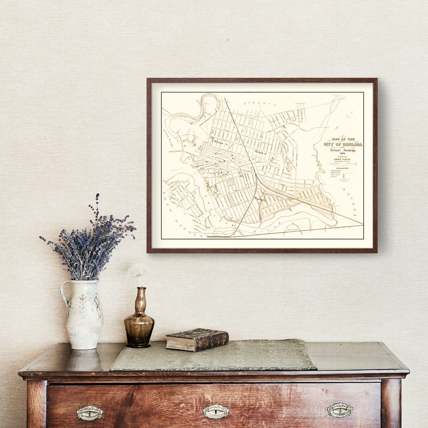 Vintage Map of Chelsea, Massachusetts 1876