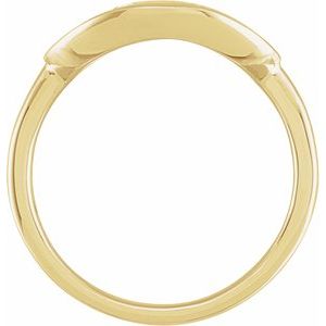 14K Yellow Gold .08 CTW Natural Diamond Initial X Signet Ring