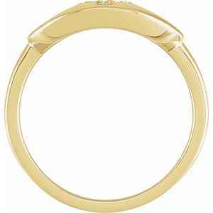 14K Yellow Gold .06 CTW Natural Diamond Initial Y Signet Ring