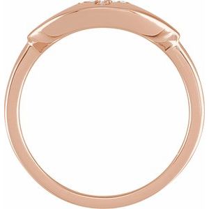 14K Rose Gold .06 CTW Natural Diamond Initial Y Signet Ring