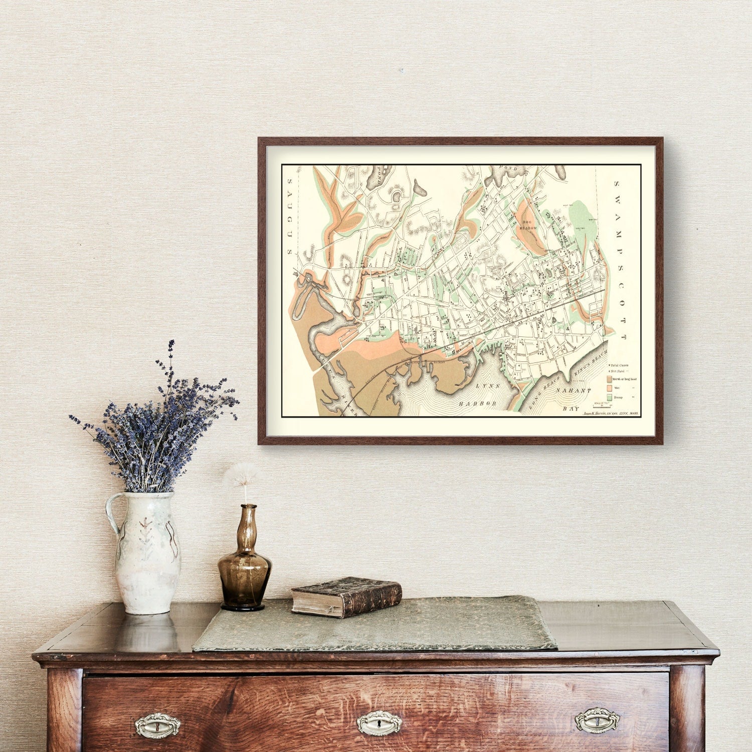Vintage Map of Lynn, Massachusetts 1876