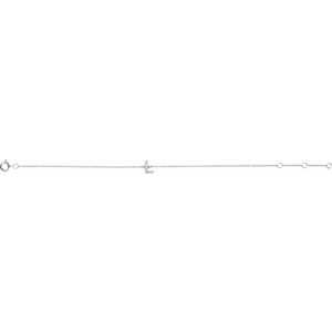 14K White Gold .04 CTW Natural Diamond Initial L 6-7" Bracelet – image 2