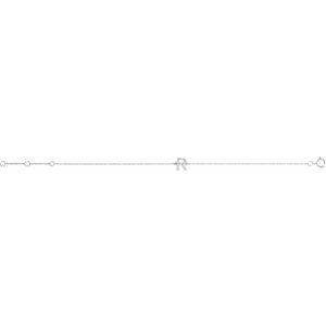 14K White Gold .06 CTW Natural Diamond Initial R 6-7" Bracelet – image 2