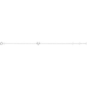 Sterling Silver .05 CTW Lab-Grown Diamond Initial V 6-7" Bracelet – image 2