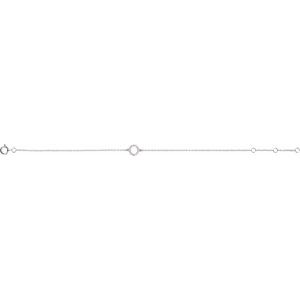 14K White Gold .06 CTW Natural Diamond Initial O 6-7" Bracelet – image 2