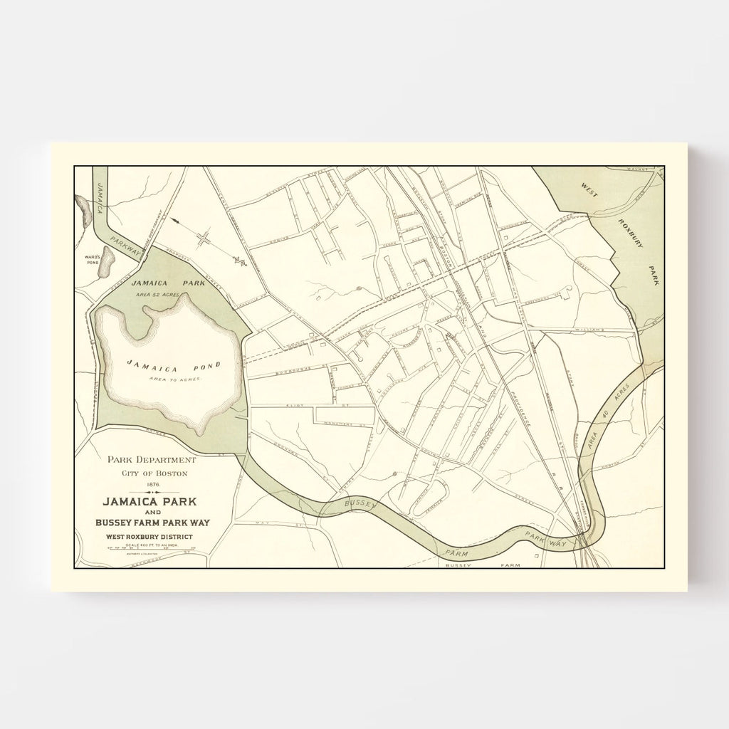 Vintage Map of Jamaica Park, Massachusetts 1876