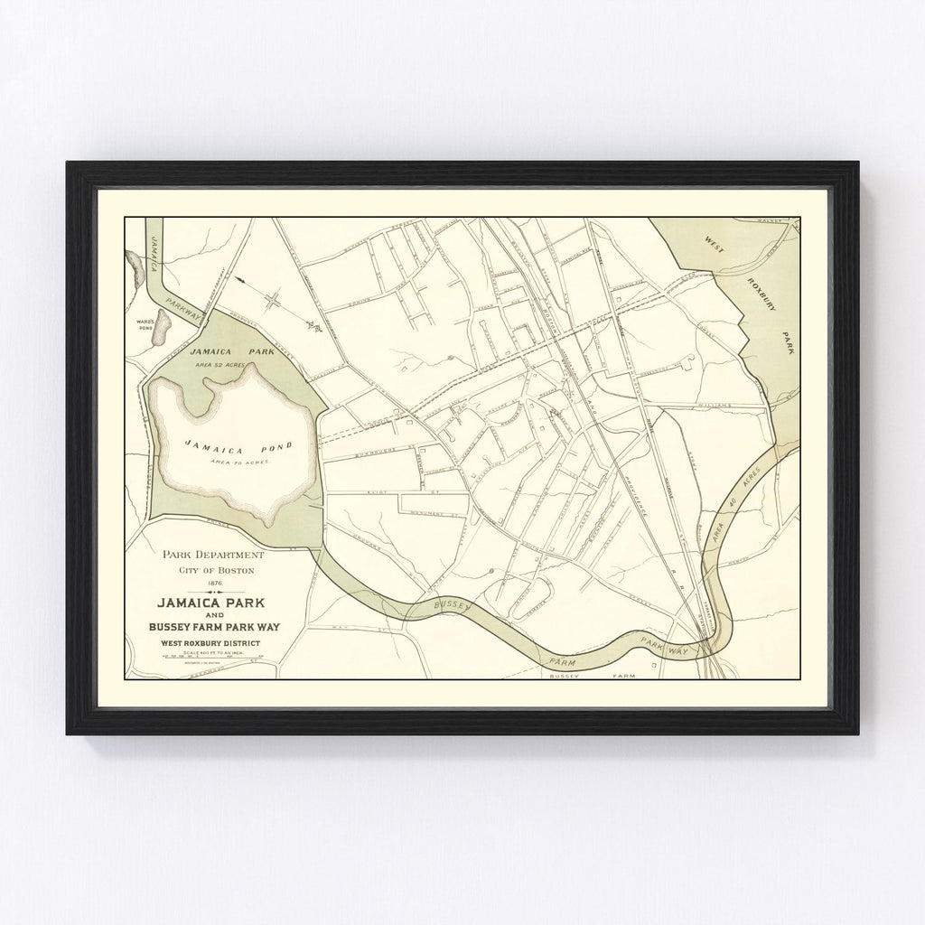 Vintage Map of Jamaica Park, Massachusetts 1876