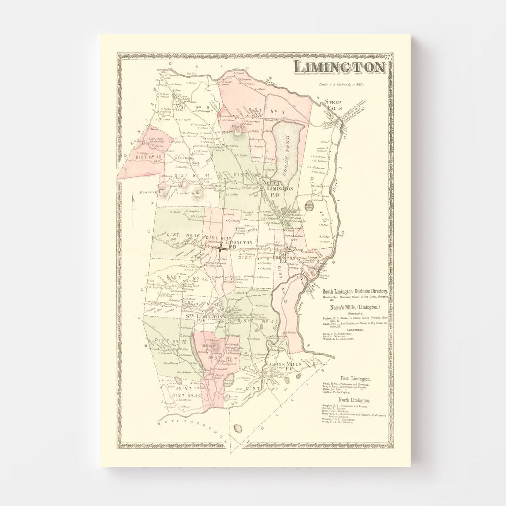 Vintage Map of Limington, Pennsylvania 1872
