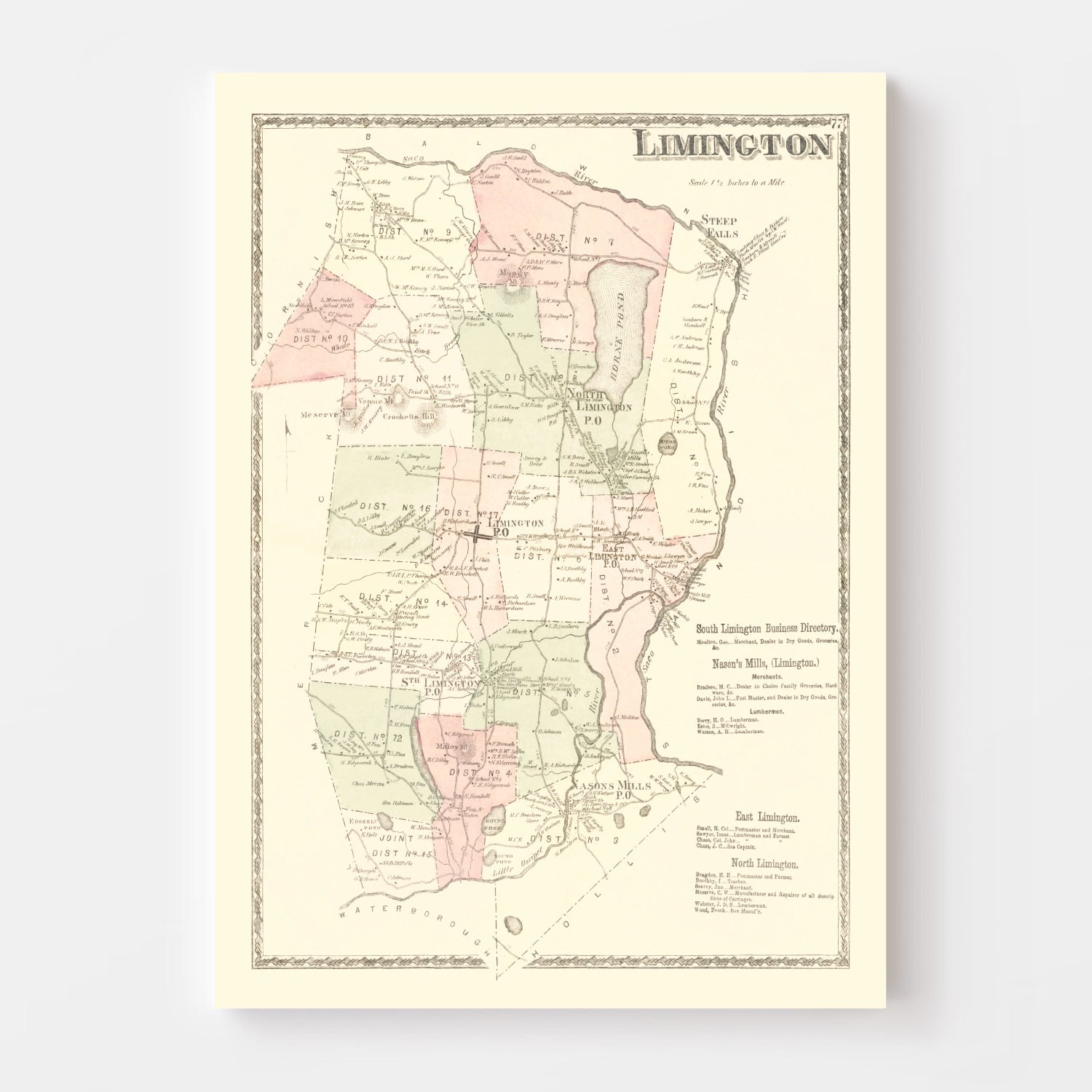 Vintage Map of Limington, Pennsylvania 1872