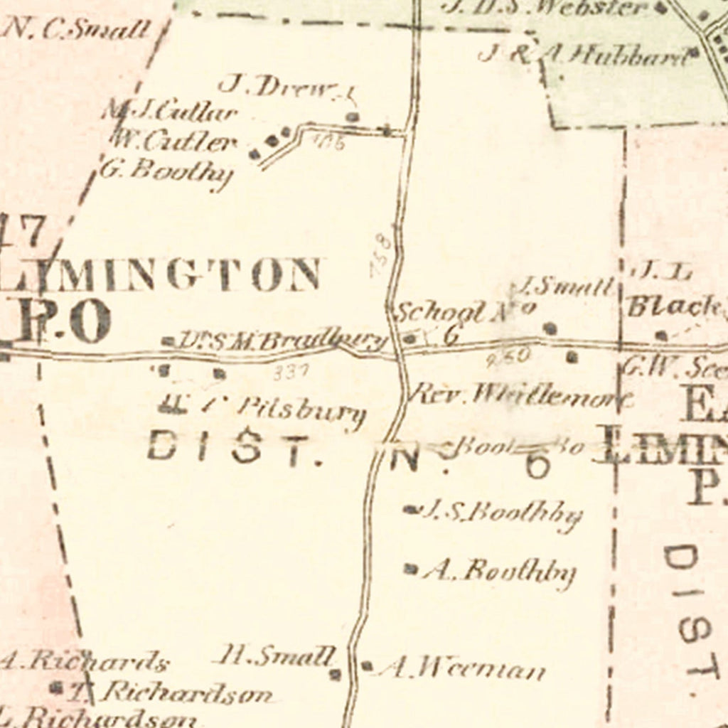 Vintage Map of Limington, Pennsylvania 1872
