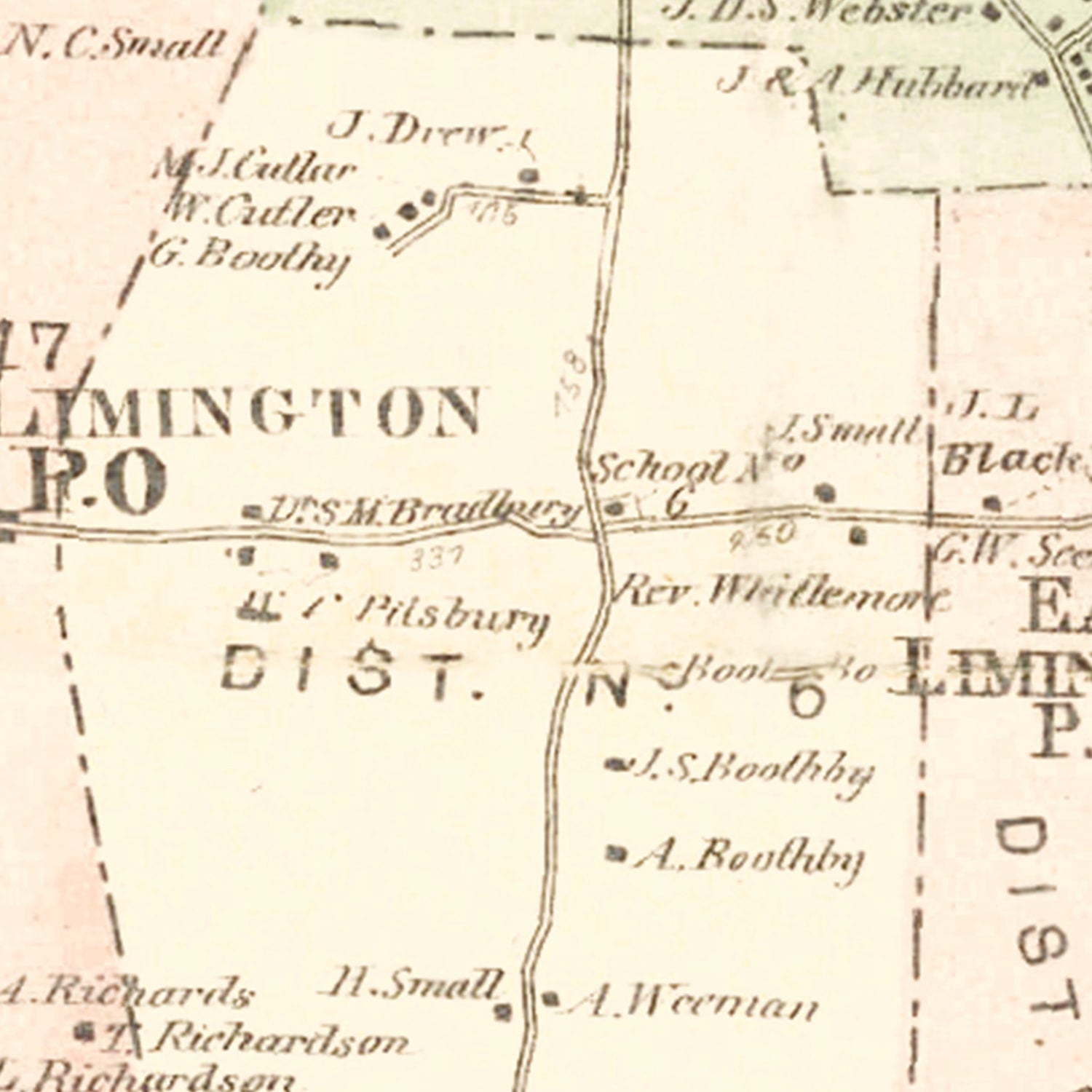 Vintage Map of Limington, Pennsylvania 1872