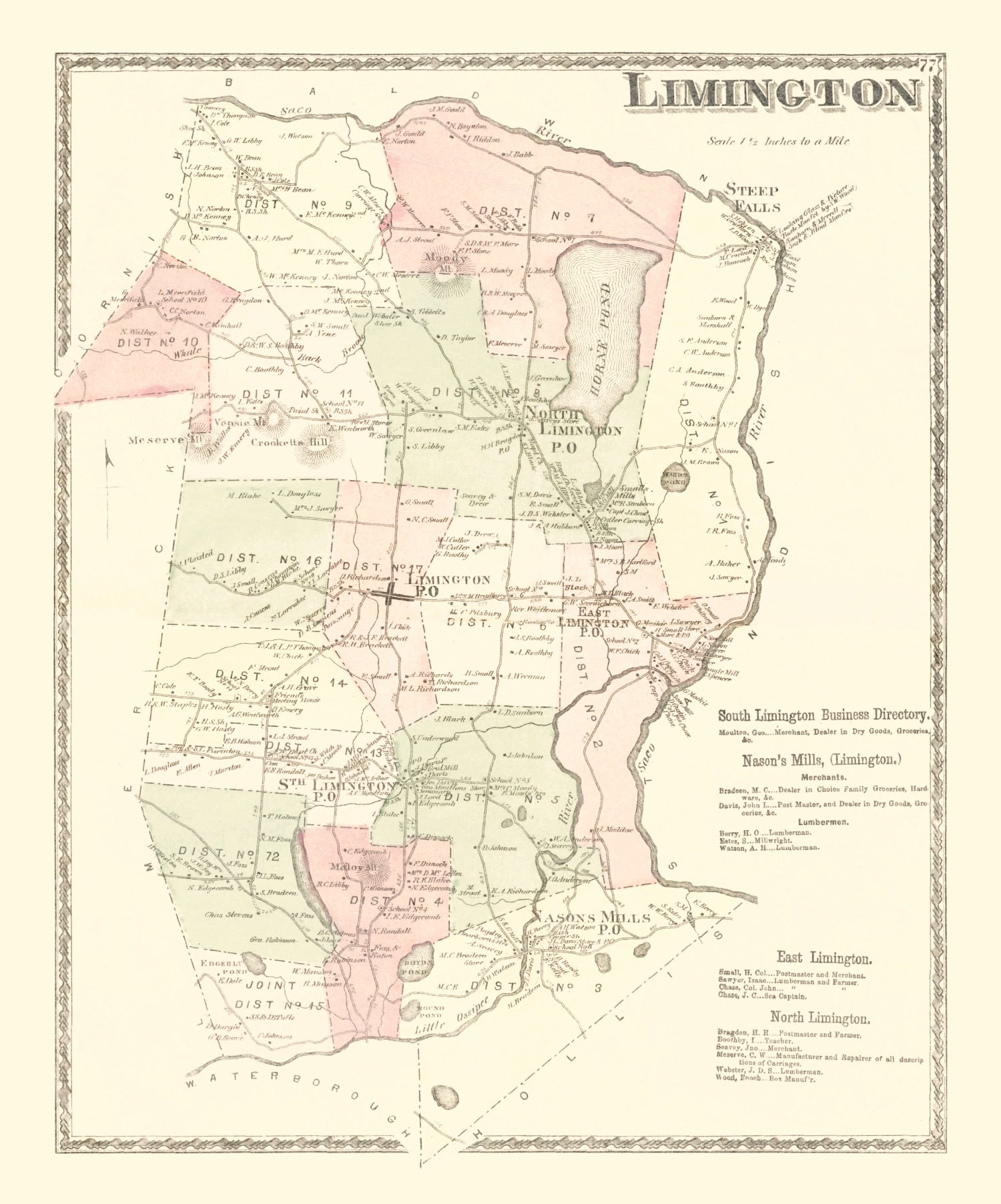 Vintage Map of Limington, Pennsylvania 1872