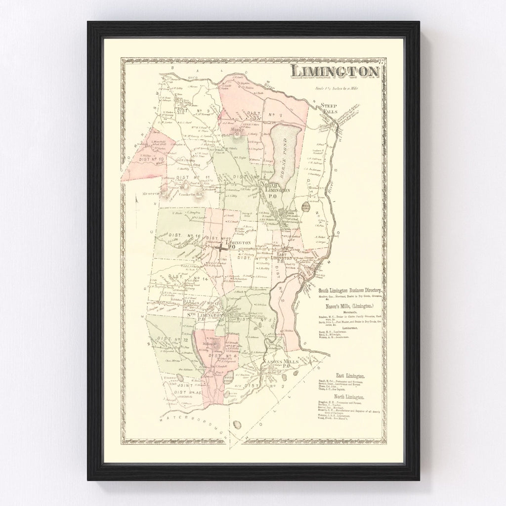 Vintage Map of Limington, Pennsylvania 1872