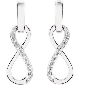 14K White Gold 1/10 CTW Natural Diamond Infinity-Inspired Earrings – image 2