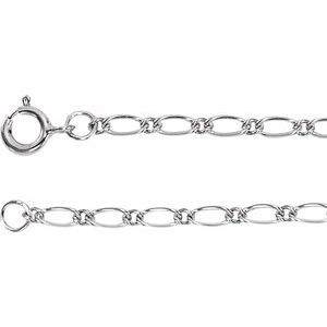 14K White Gold 1.5 mm Figaro 24" Chain