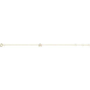 14K Yellow Gold 1/10 CTW Natural Diamond Initial A 6-7" Bracelet – image 2