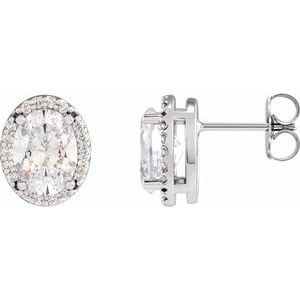 Sterling Silver 1/2 CTW Natural Diamond Halo-Style Earrings