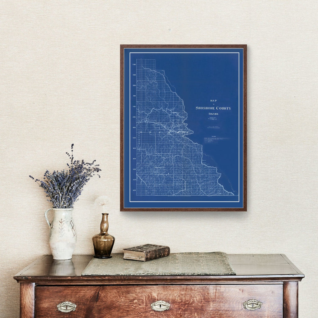 Vintage Map of Shoshone County, Idaho 1907